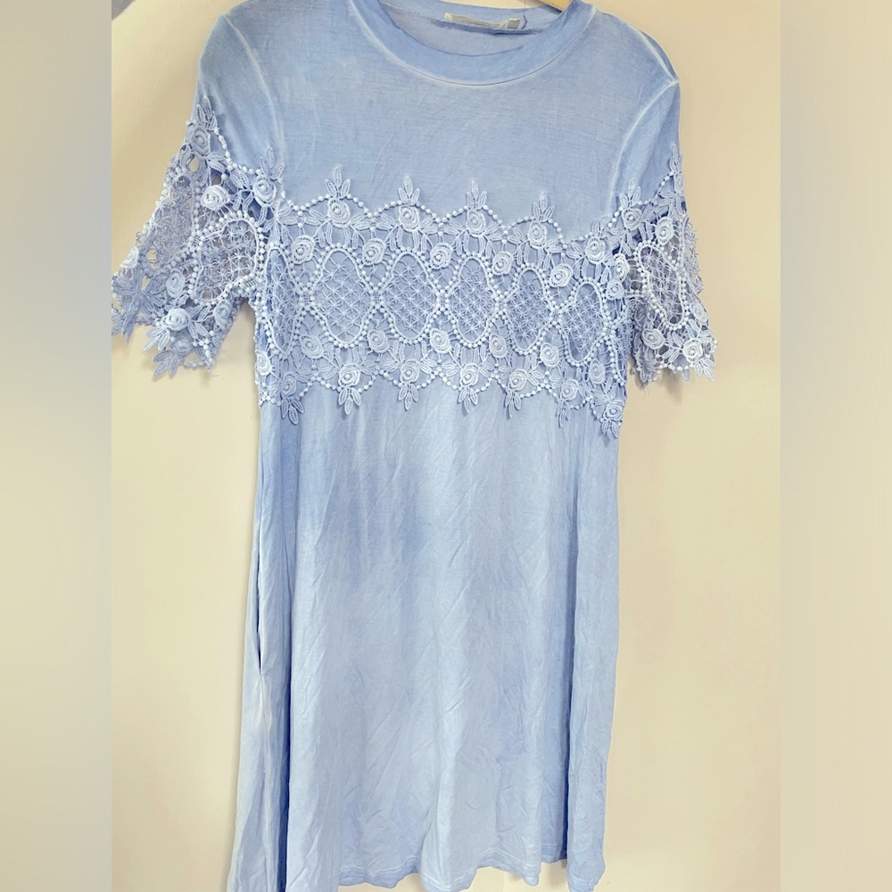 Small Light Blue Lace Mini Dress